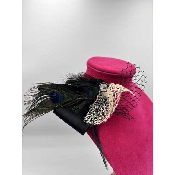 Vintage Peacock Feather Festival Brooch, J-01-102 - Picture 1 of 8
